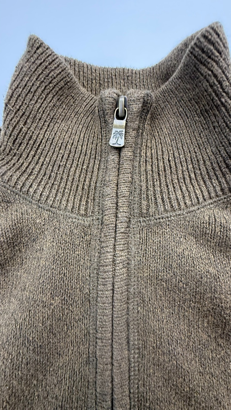 Tommy Bahama 100% Cotton Brown 1/4 Zip Sz XL
